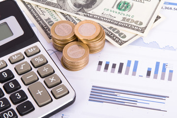 Financial Charts and Graphs on Business Table