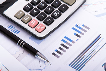 Financial Charts and Graphs on Business Table