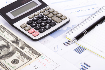 Financial Charts and Graphs on Business Table