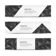 Abstract grey pyramid horizontal banners