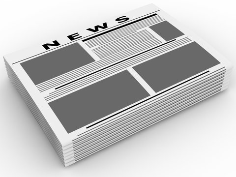 Newspapers isolated on white.