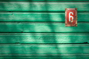 Number 6 on a wall