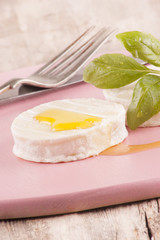 goat cheese with olive oil and basil