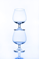 stack of empty wine glass