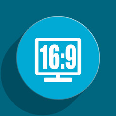 16 9 display flat vector icon