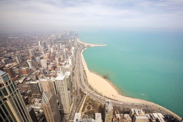 Chicago city and Lake Michigan