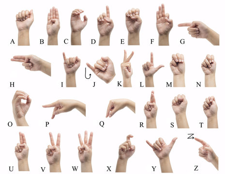 The alphabet using American Sign Language