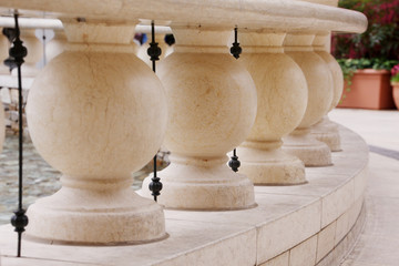White mable balustrade