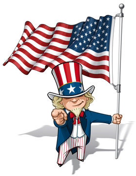 Uncle Sam I Want You - American Flag