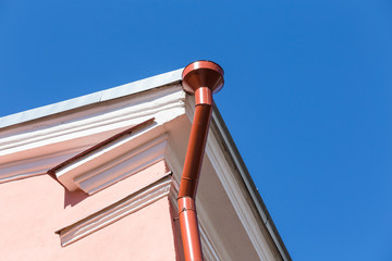 Rain gutter on house