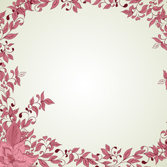 Hand drawn decorative vector background with flowers