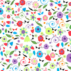 Colorful spring floral background vector