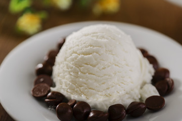 ice cream with chocolate
