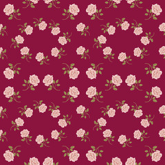 Seamless vintage roses pattern. Vector