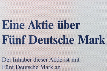 Aktie über 5 Deutsche Mark