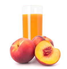 Peach fruit juice in glass