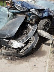 cars damaged during road accident