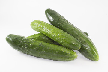 fresh cucumbers isolated on white