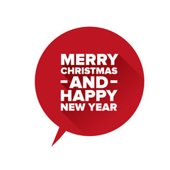 Merry Christmas and Happy new Year. Flat design vector