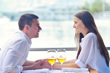 couple having lanch at beautiful restaurant