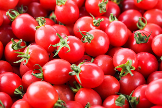 fresh cherry tomatoes closeup