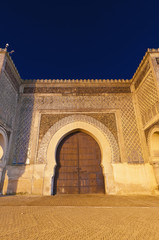 Fototapeta na wymiar Bab Jama en Nouar door at Meknes, Morocco