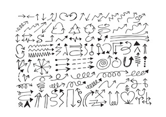 Obraz premium Hand drawn sketch arrow collection