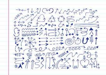Hand drawn sketch arrow  collection
