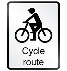 cycle route public information sign