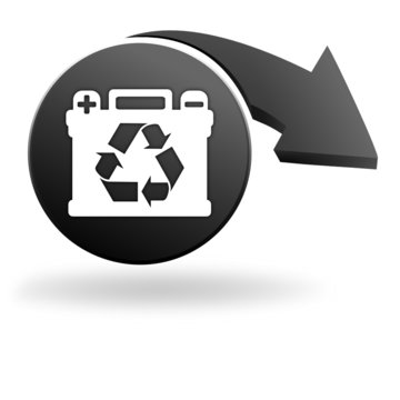 batterie recyclable sur symbole noir