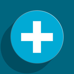 plus flat vector icon