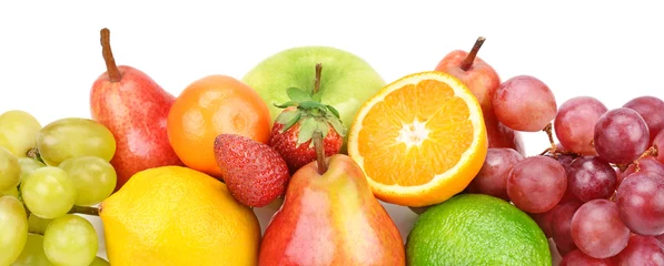 Foto op Plexiglas set of fruits isolated on white background © alinamd