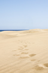 Sand dunes on the beach in Maspalomas.