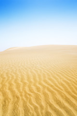 Sand dunes on the beach in Maspalomas.