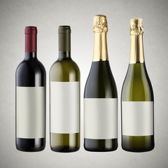 Set of wine bottles