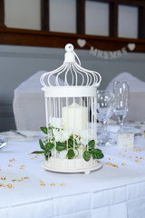 Wedding reception candle decoration