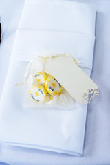 Wedding candy and napkin