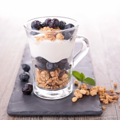 granola and blueberry