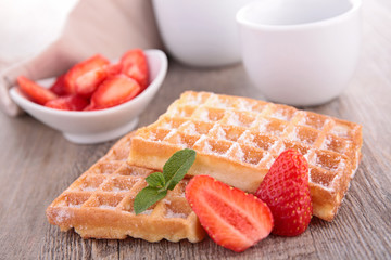 waffle and strawberry