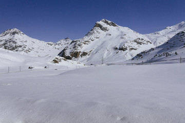 Fototapeta na wymiar View of Mountains near Bernina