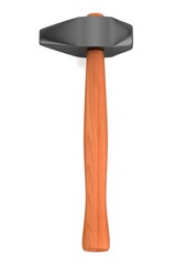 realistic 3d render of blacksmith hammer