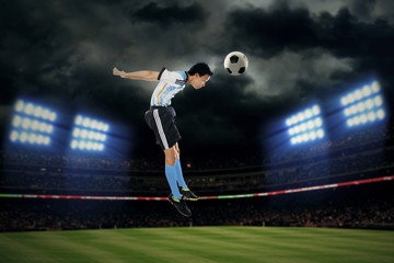 Argentine player heading ball