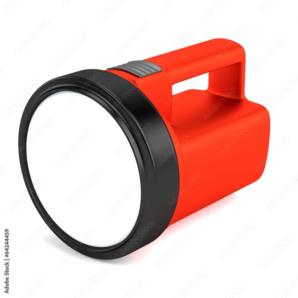 Sticker realistic 3d render of flashlight