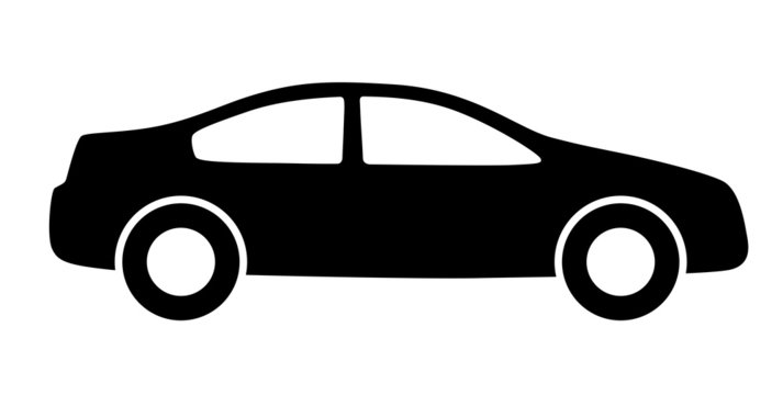 Schwarze Silhouette eines Autos von der Seite &ndash; Vektor