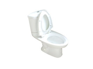 flush toilet on  white  background.