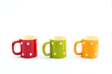 Color mug isolated white background © siraphol