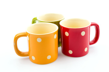 Color mug isolated white background
