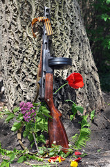 The PPSh in flowers celebration of victory