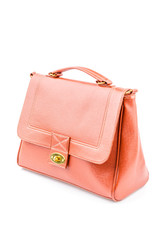 Woman leather bag isolated white background