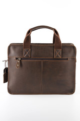 Leather bag isolated on white background